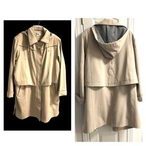 Brand New Claire France Beige Trench Coat Size 2X
